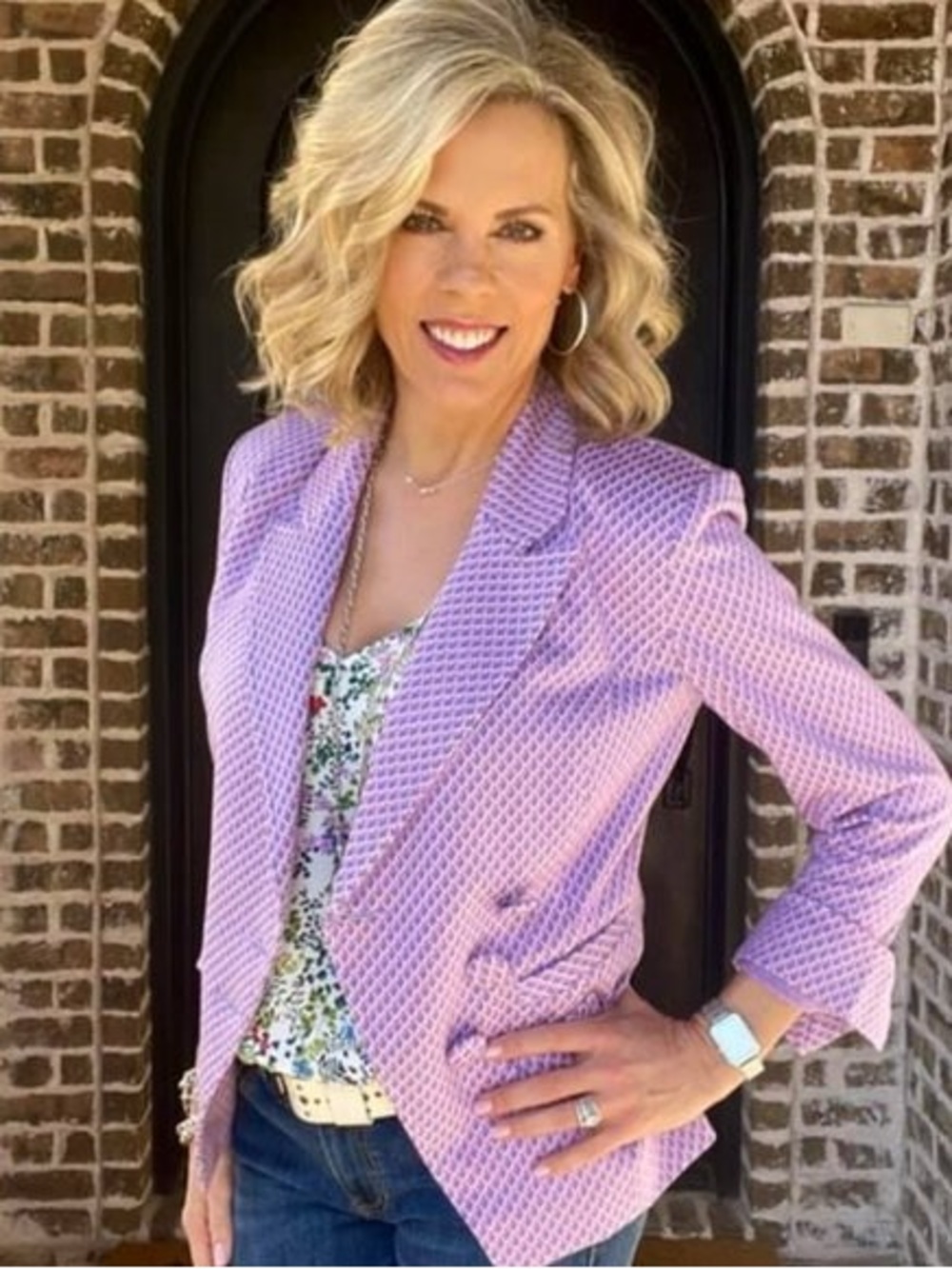 CAbi Lavender Textured Blazer